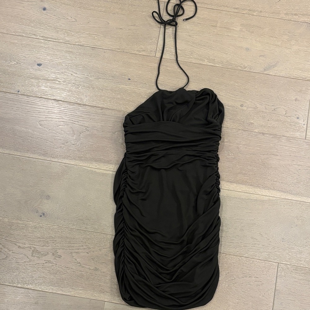 Zara Olive Green Fabric dress - Picture 3 of 4